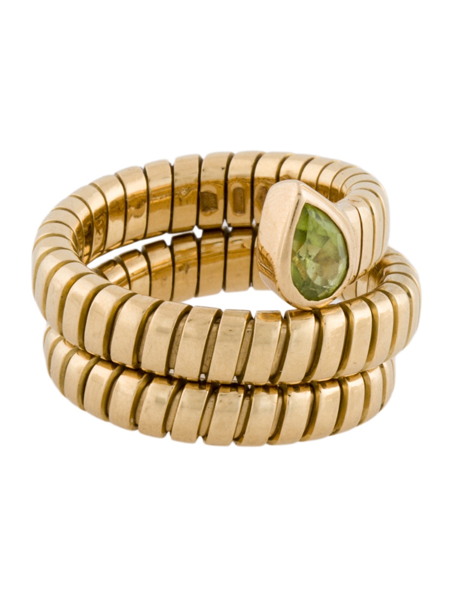 Bvlgari 18K Peridot Tubogas Ring