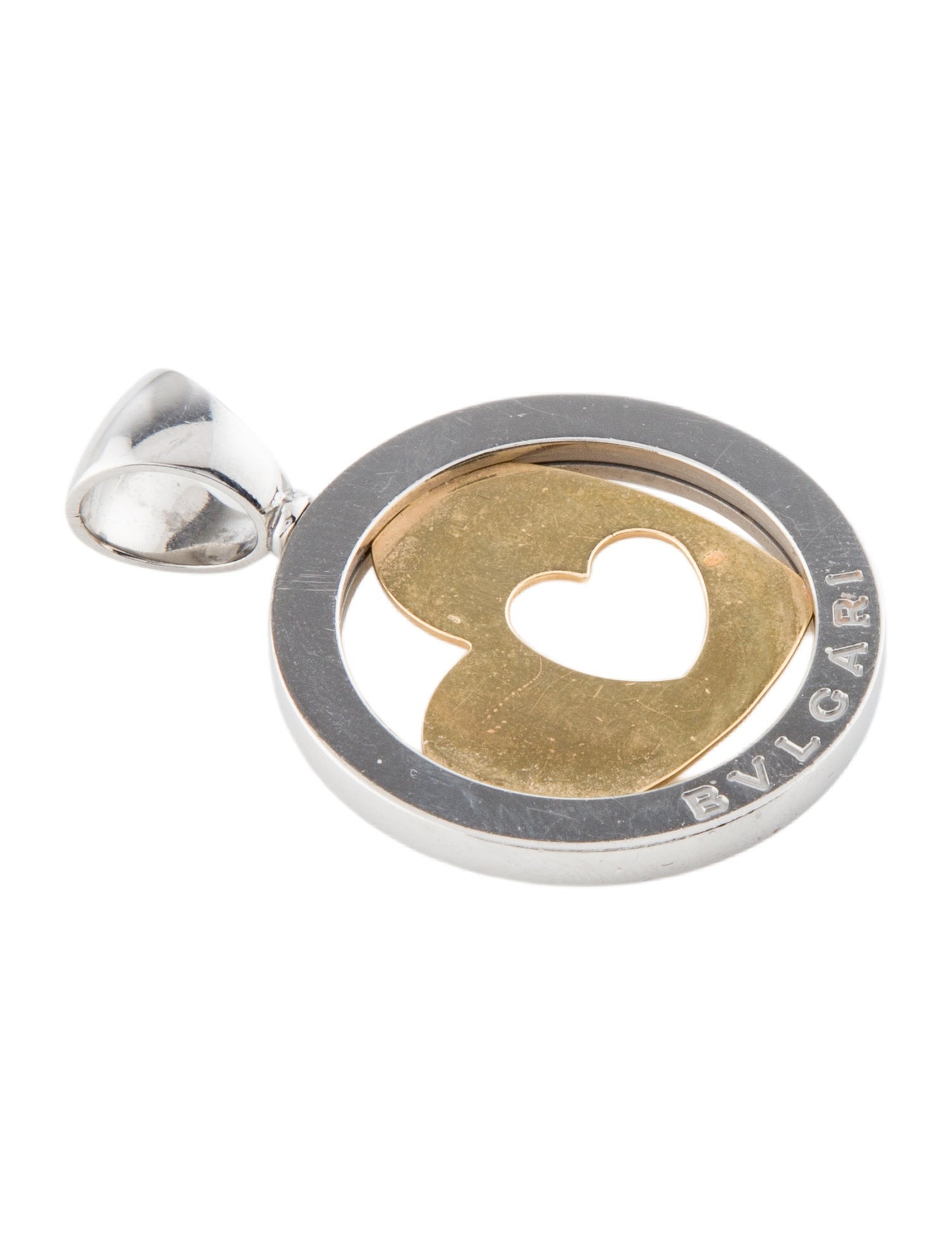 Bvlgari Two-Tone Tondo Heart Pendant