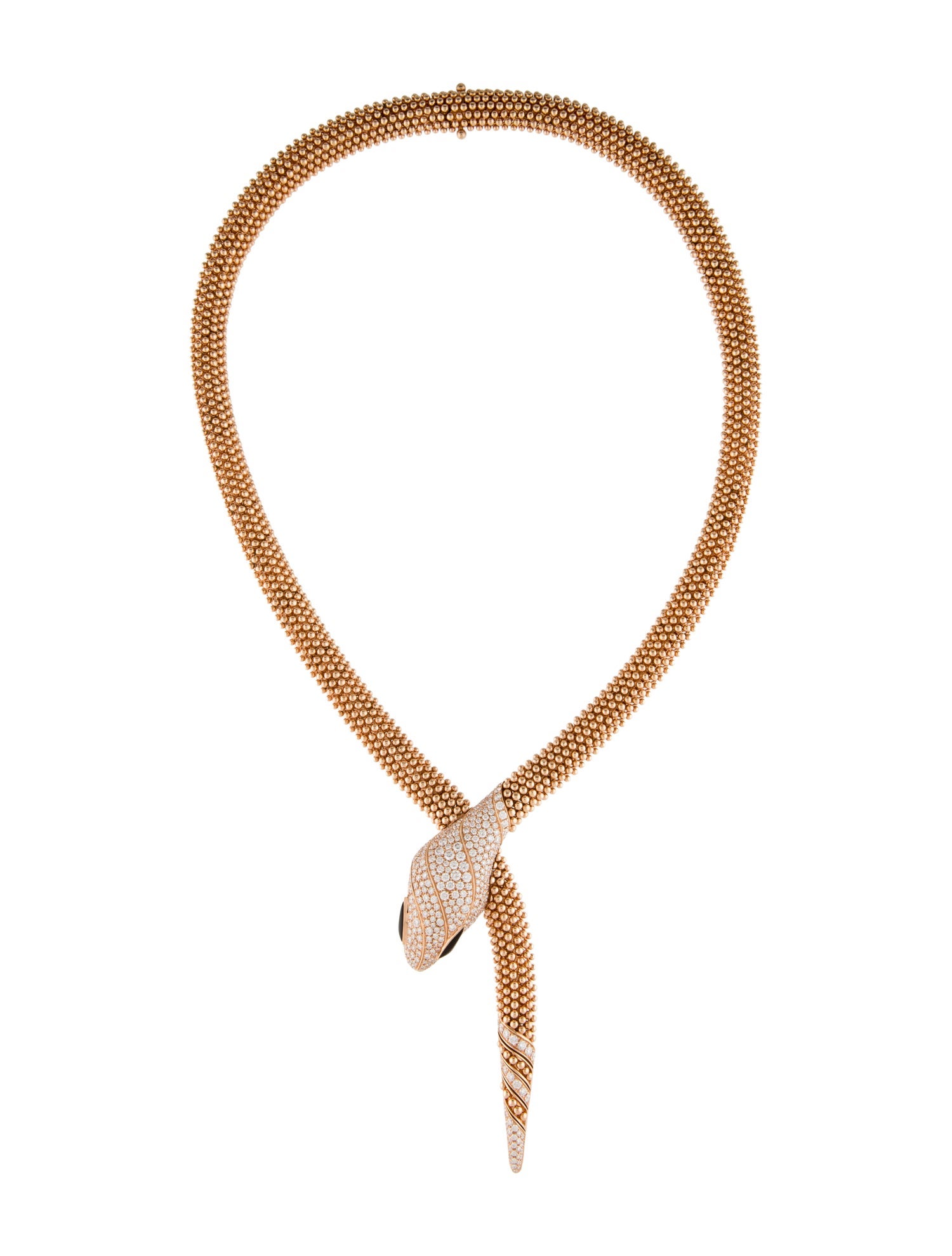 Bvlgari 18K Diamond & Onyx Serpenti Lavalier Necklace