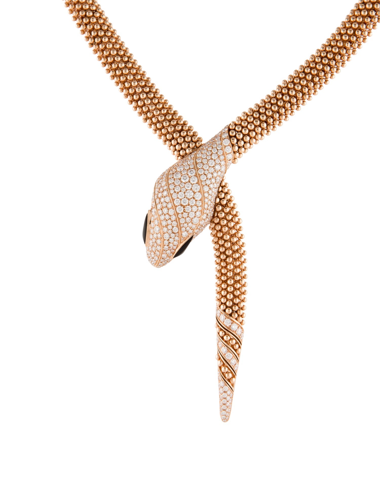 Bvlgari 18K Diamond & Onyx Serpenti Lavalier Necklace