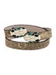 Bvlgari Leather & Enamel Double Coil Wrap Bracelet