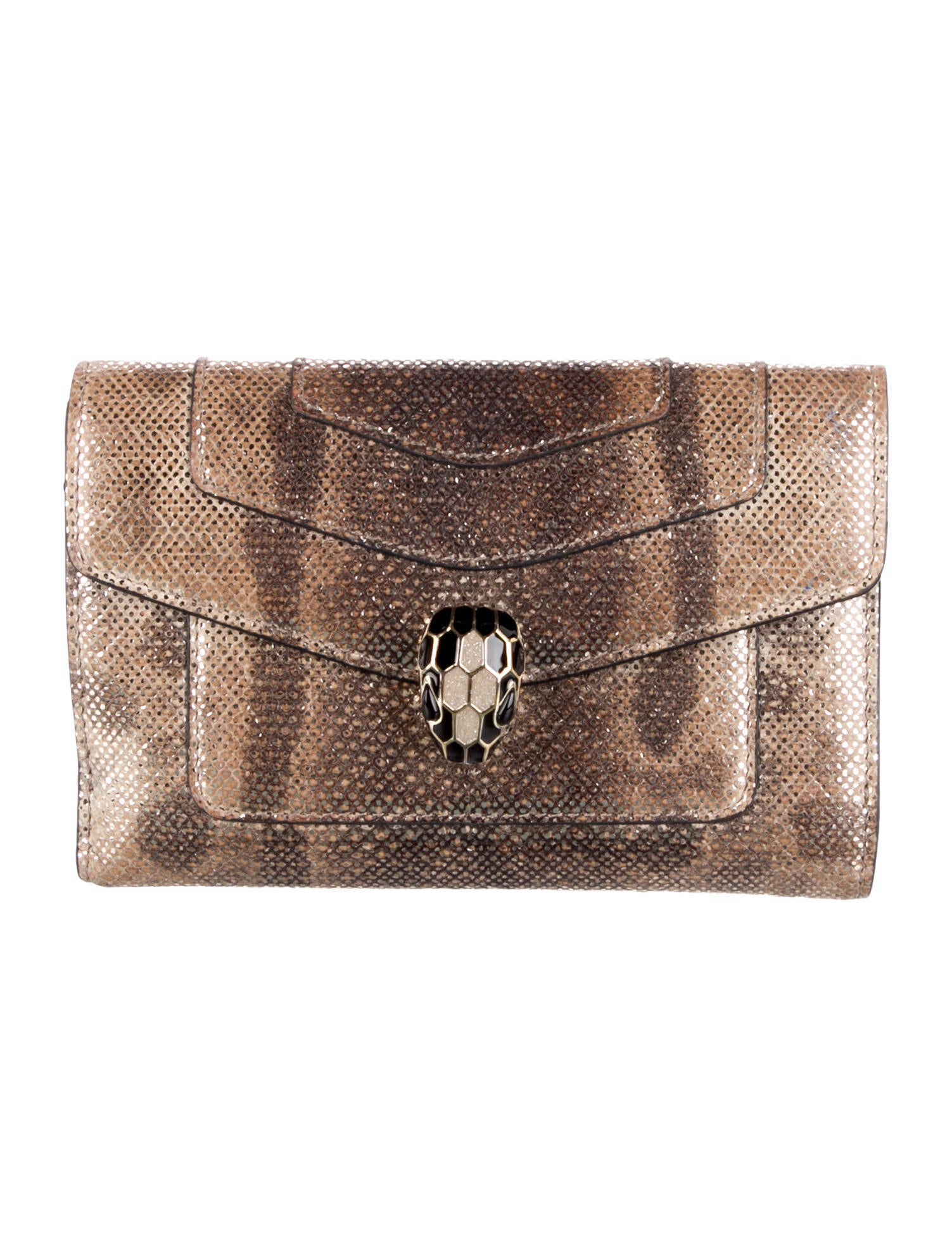 Bvlgari Leather Animal Print Wallet