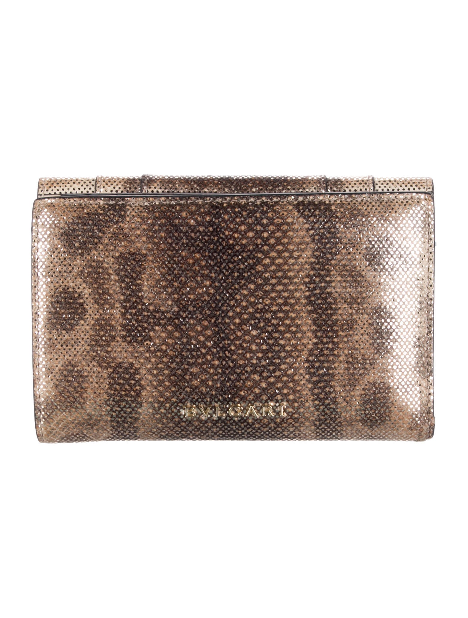 Bvlgari Leather Animal Print Wallet
