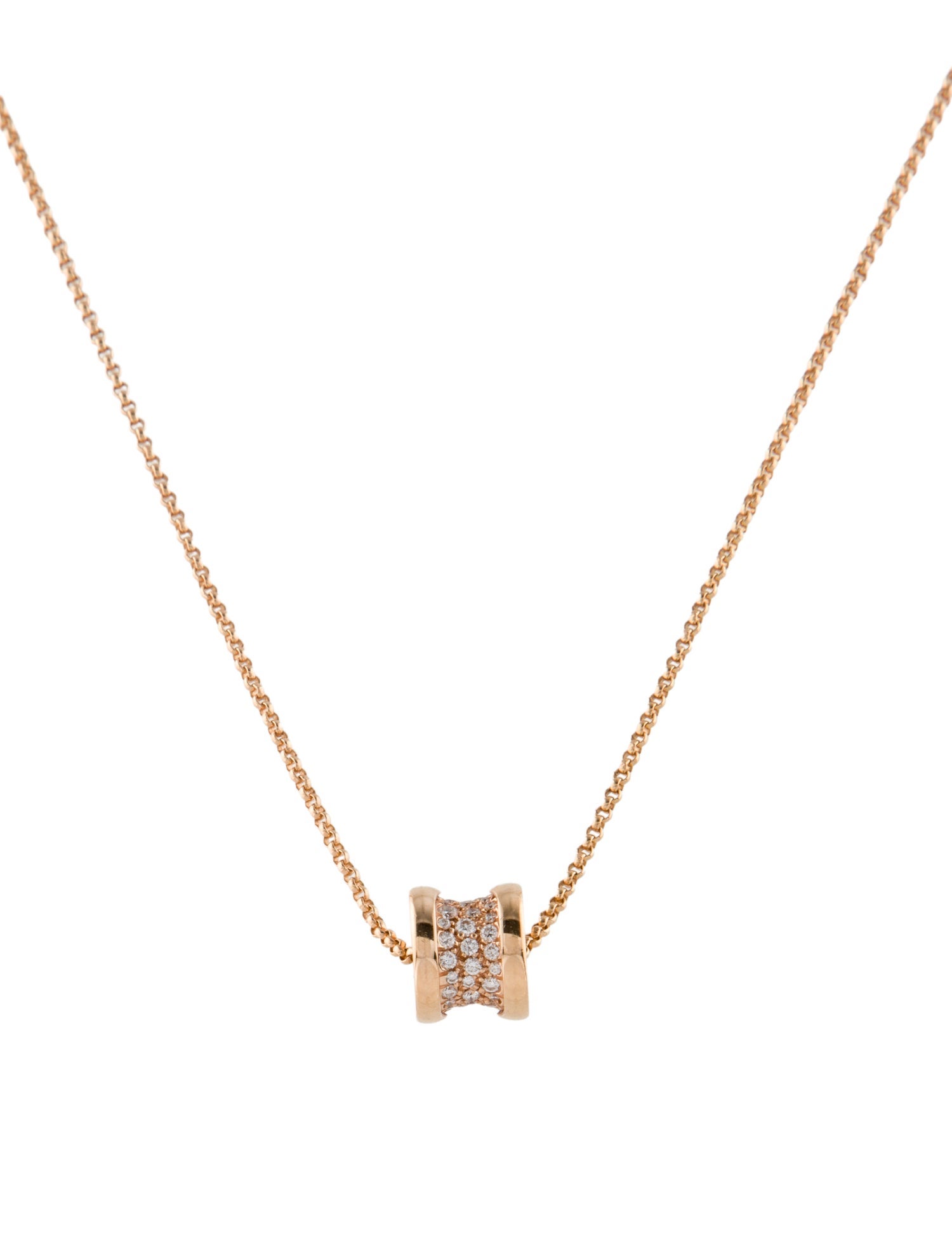 Bvlgari 18K Diamond B.zero1 Pendant Necklace