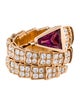 Bvlgari 18K Tourmaline & Diamond Serpenti Viper Band Ring