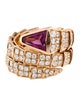 Bvlgari 18K Tourmaline & Diamond Serpenti Viper Band Ring