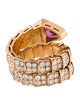 Bvlgari 18K Tourmaline & Diamond Serpenti Viper Band Ring