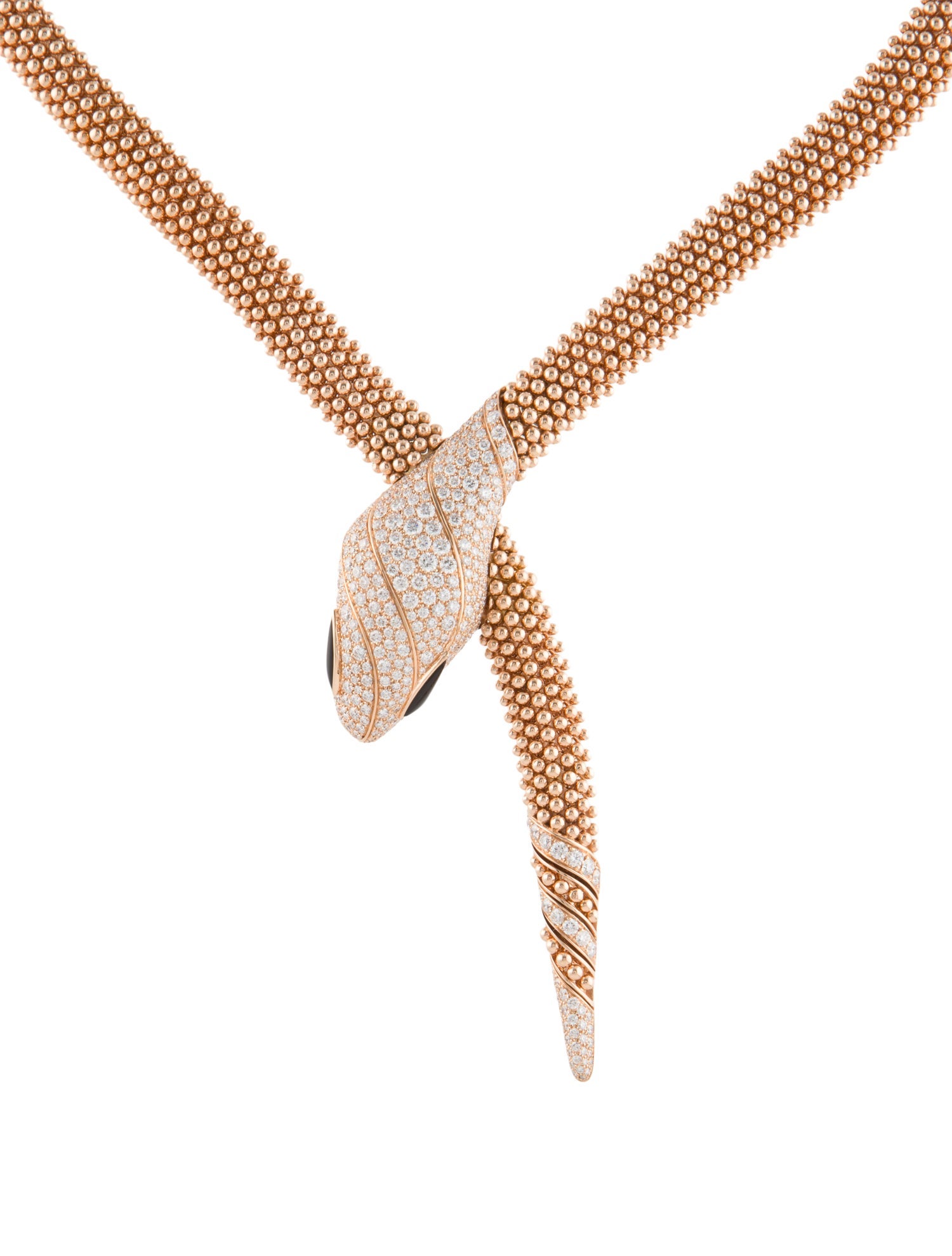 Bvlgari 18K Diamond & Onyx Serpenti Collar Necklace