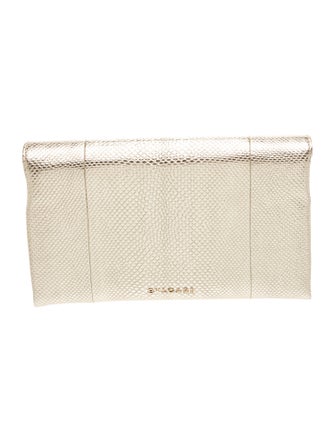 Bvlgari Embossed Leather Clutch