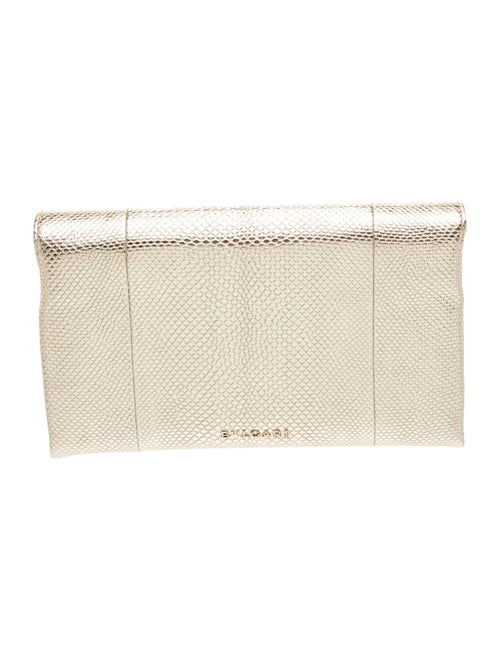 Bvlgari Embossed Leather Clutch