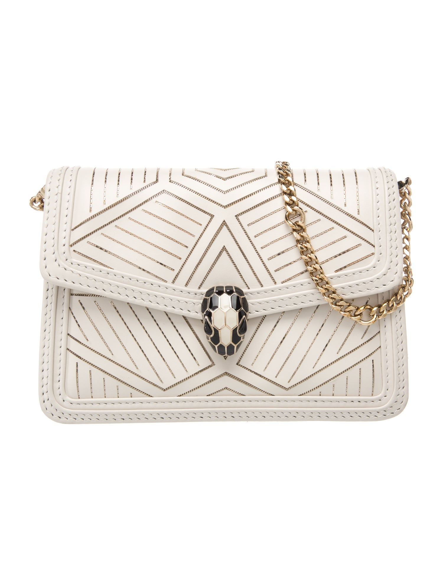 Bvlgari Leather Bulgari Nappa Serpenti Forever Chain Diamond Blast