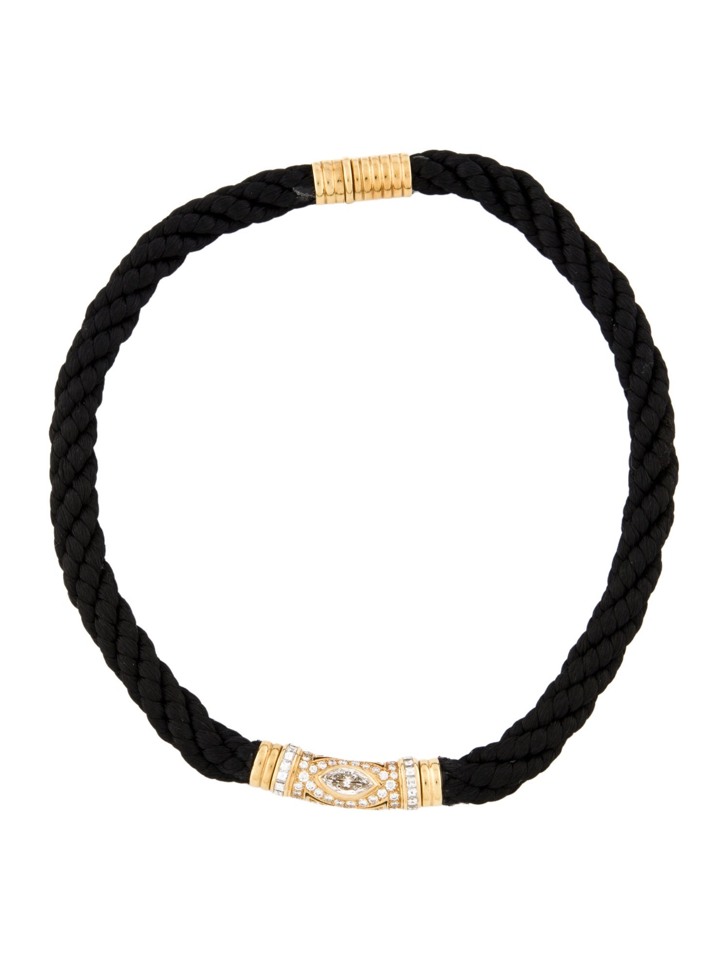 Bvlgari 18K Diamond Silk Cord Choker Necklace