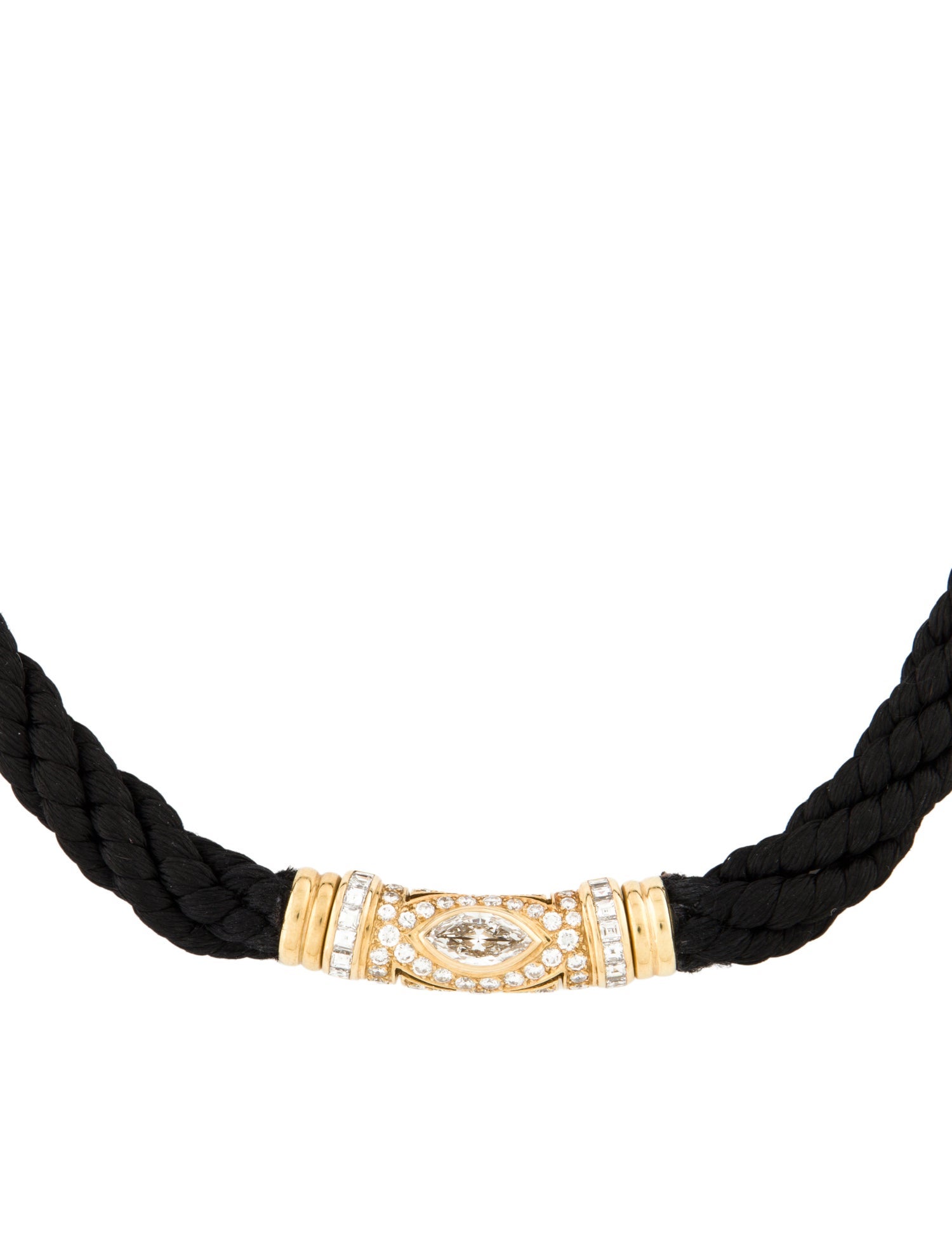 Bvlgari 18K Diamond Silk Cord Choker Necklace
