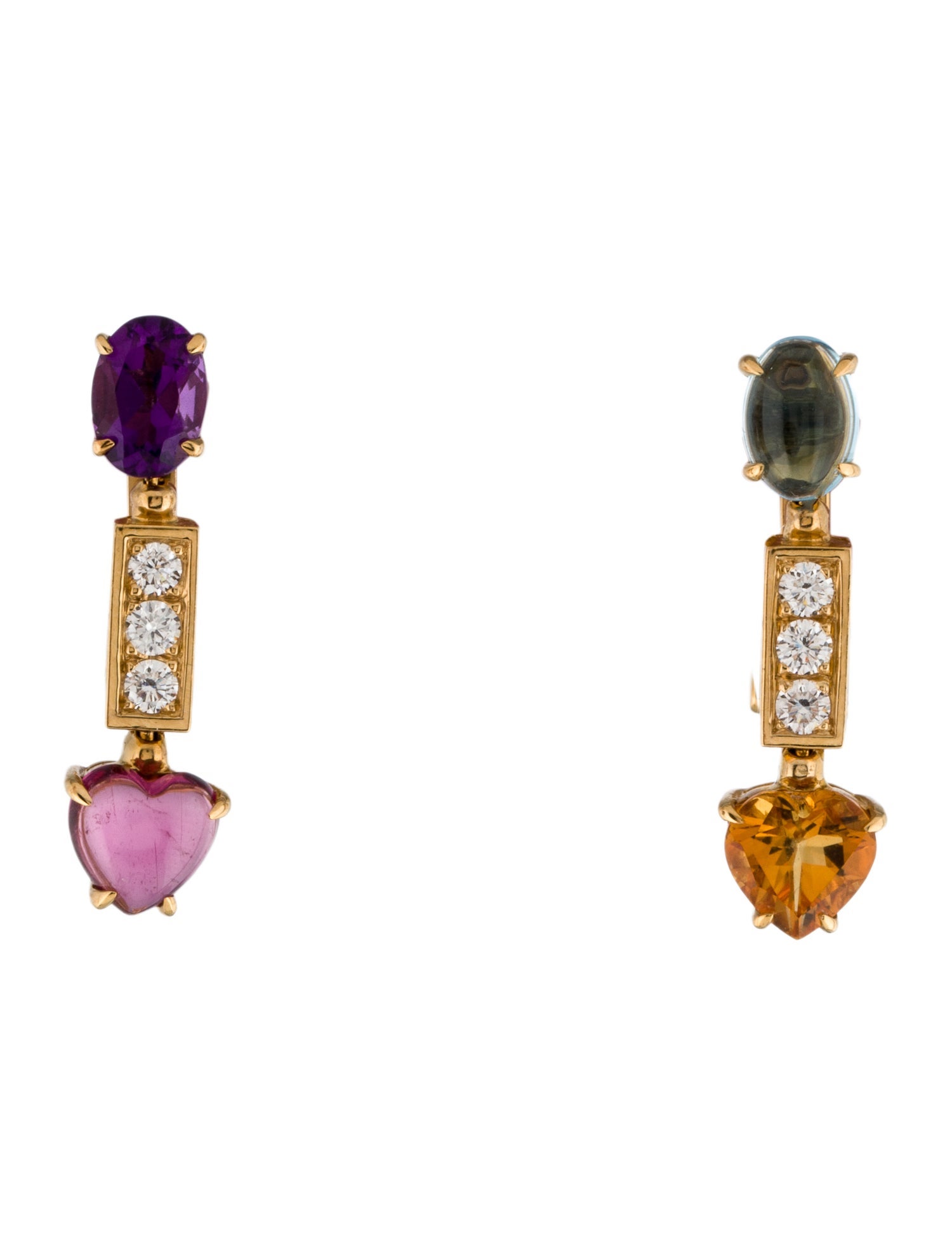 Bvlgari 18K Multi-Stone Allegra Drop Earrings