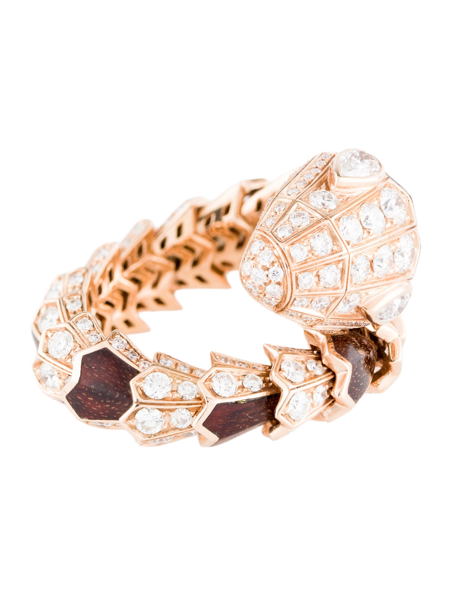 Bvlgari Snakewood & Diamond Serpenti Viper Ring