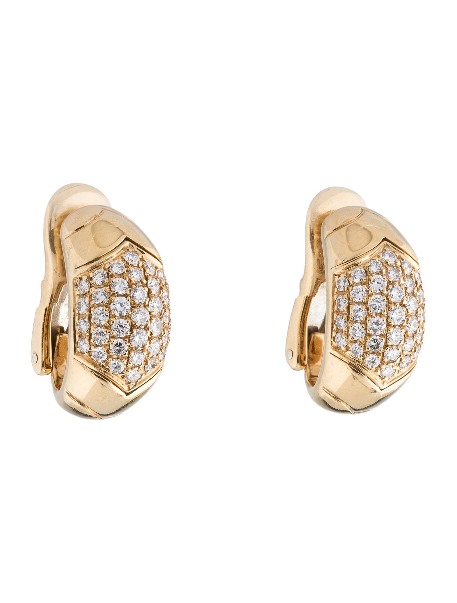 Bvlgari Vintage 18K Diamond Tronchetto Earclips