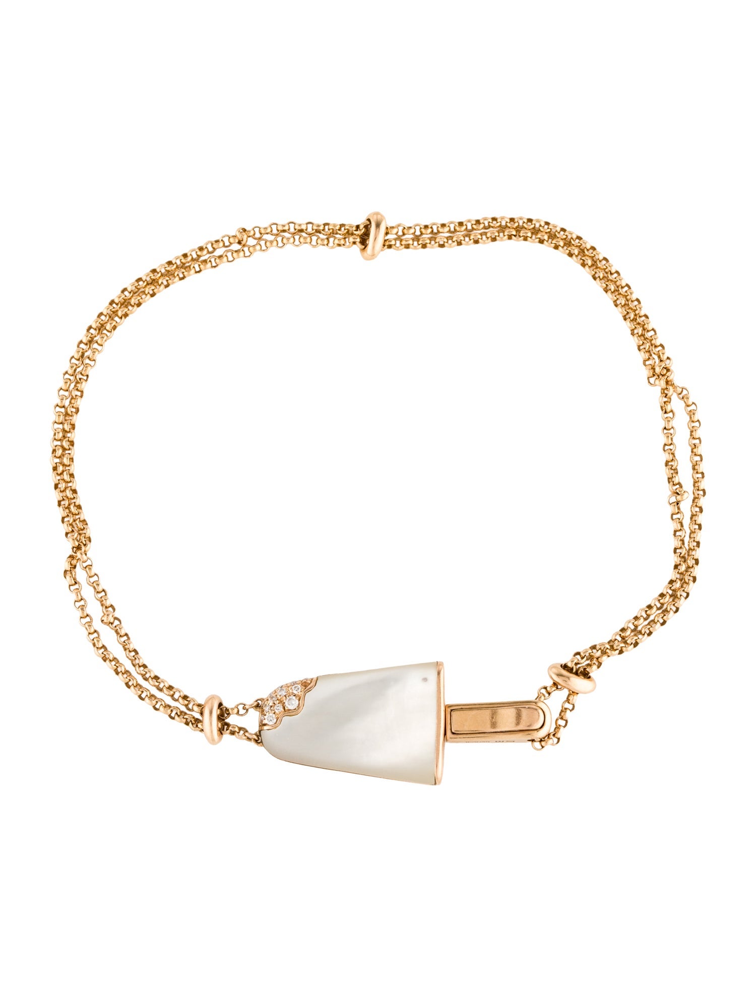 Bvlgari 18K Mother of Pearl & Diamond Gelati Bracelet