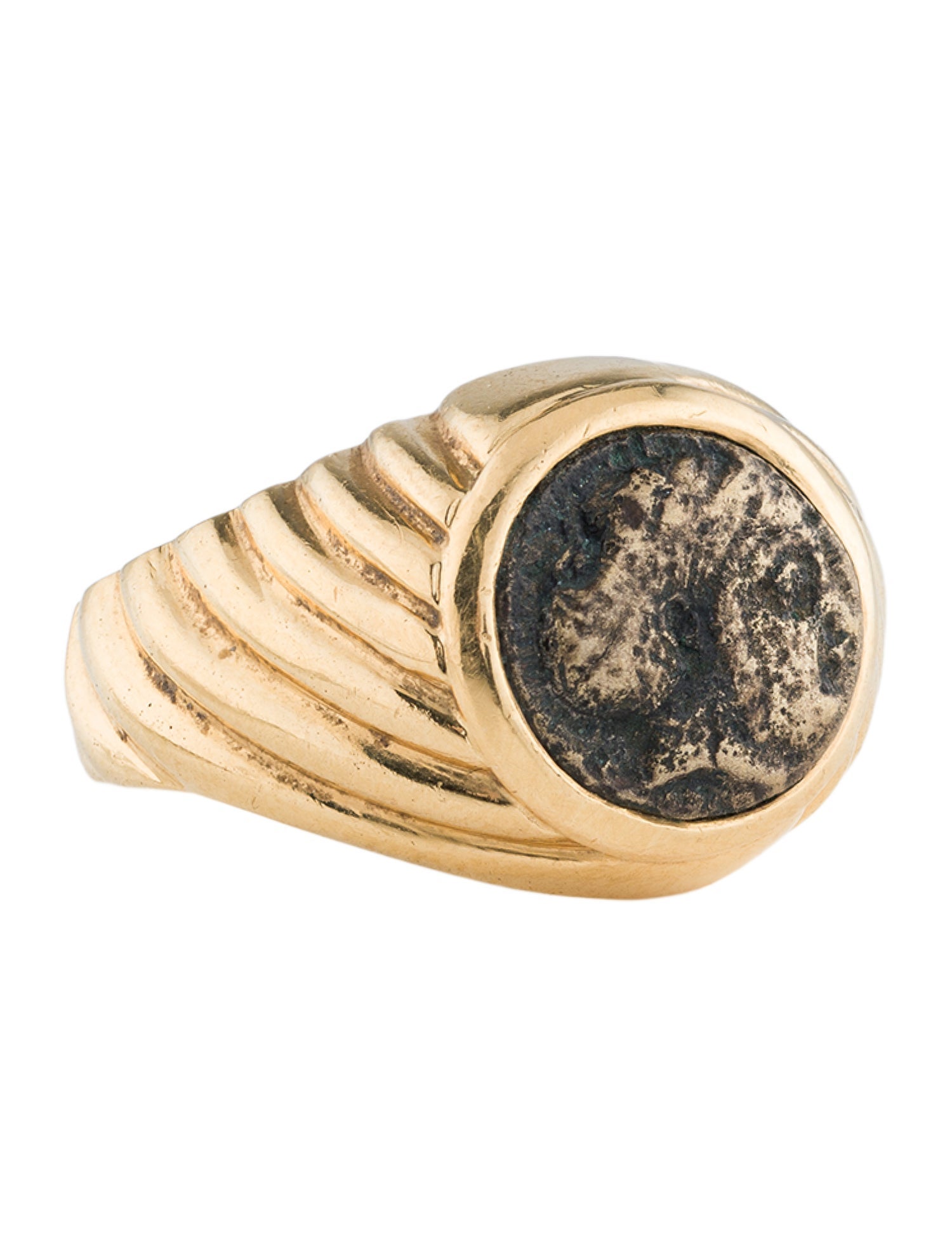 Bvlgari 18K Monete Ancient Coin Signet Ring