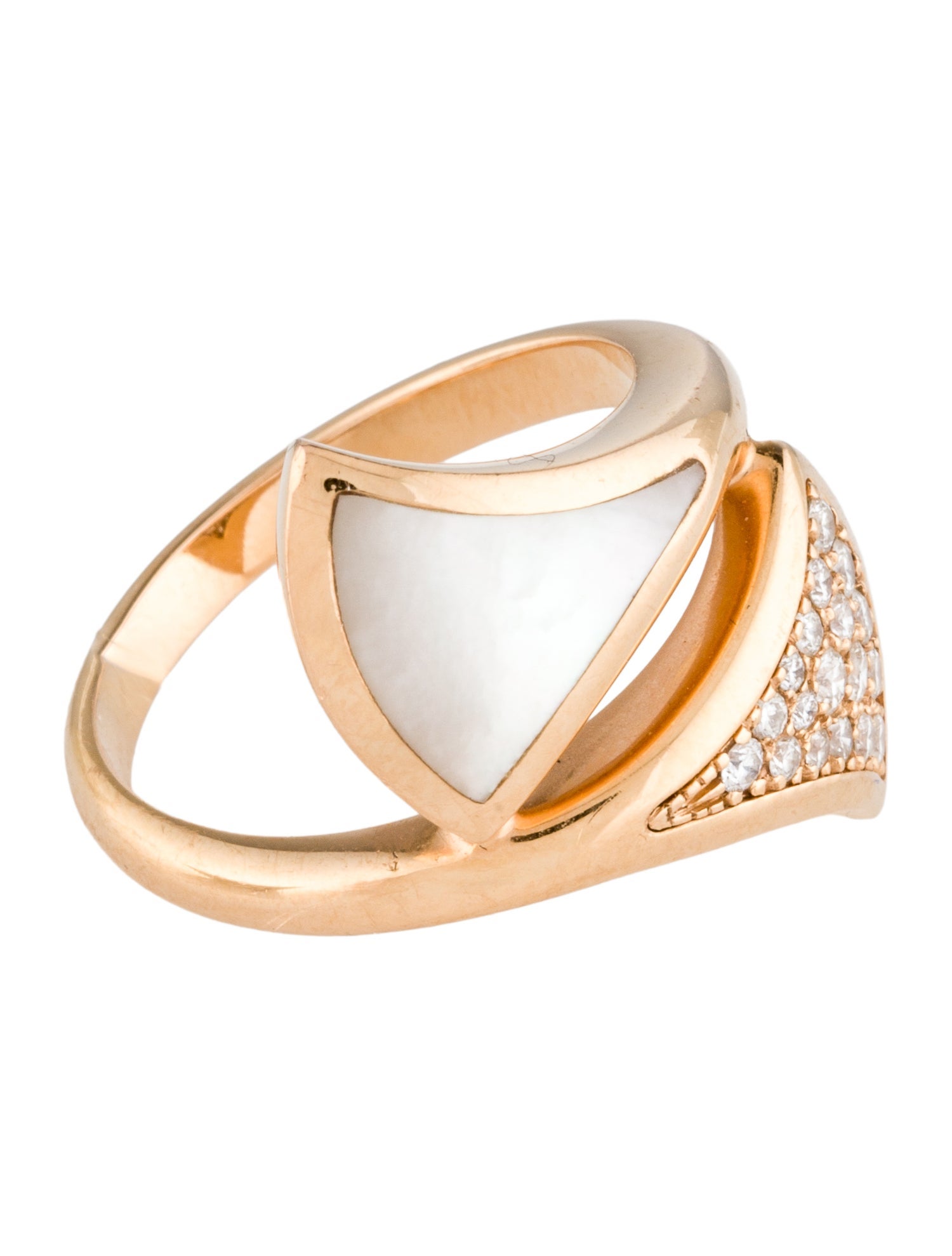Bvlgari 18K Mother Of Pearl & Diamond Divas’ Dream Ring