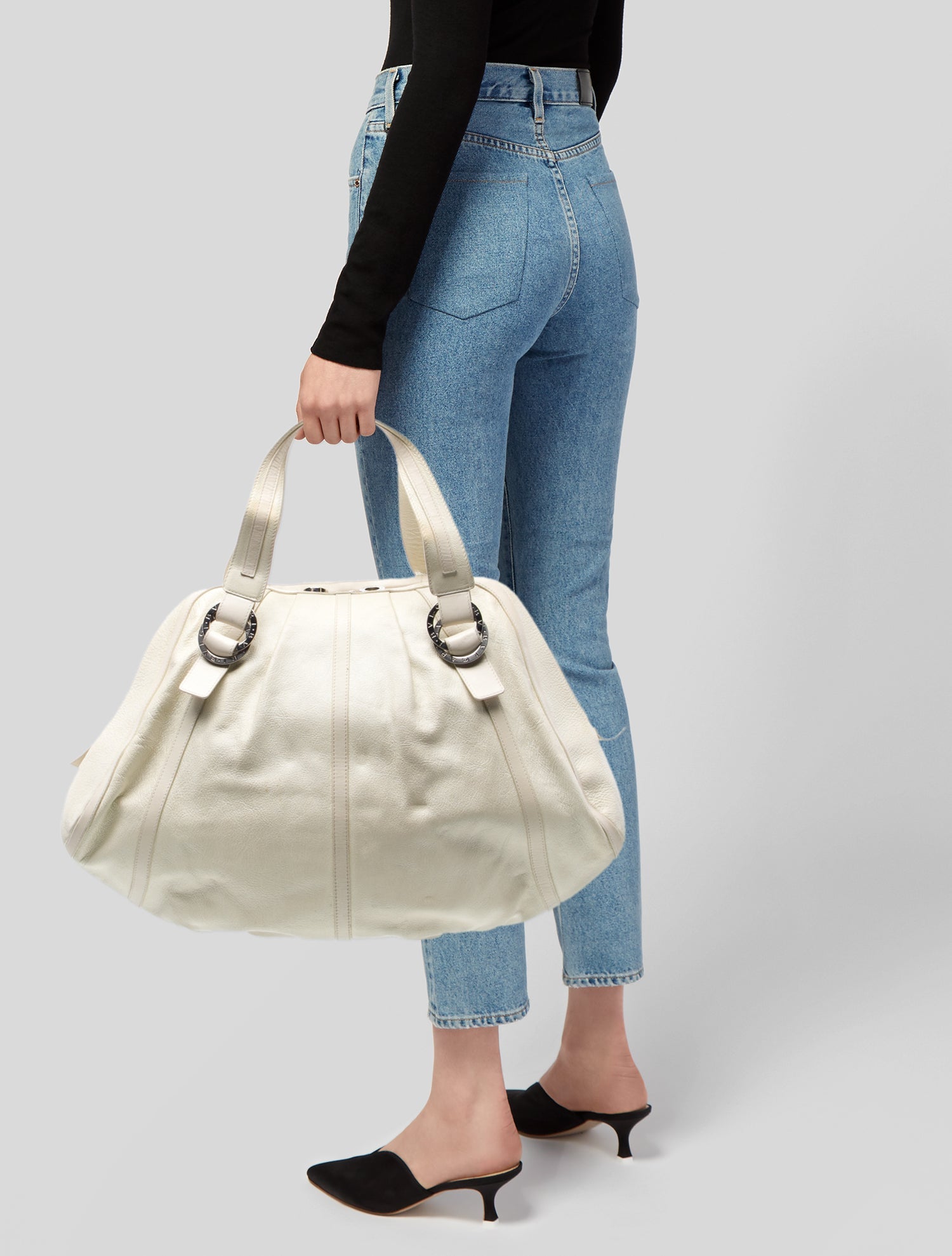 Bvlgari Leather Top Handle Bag