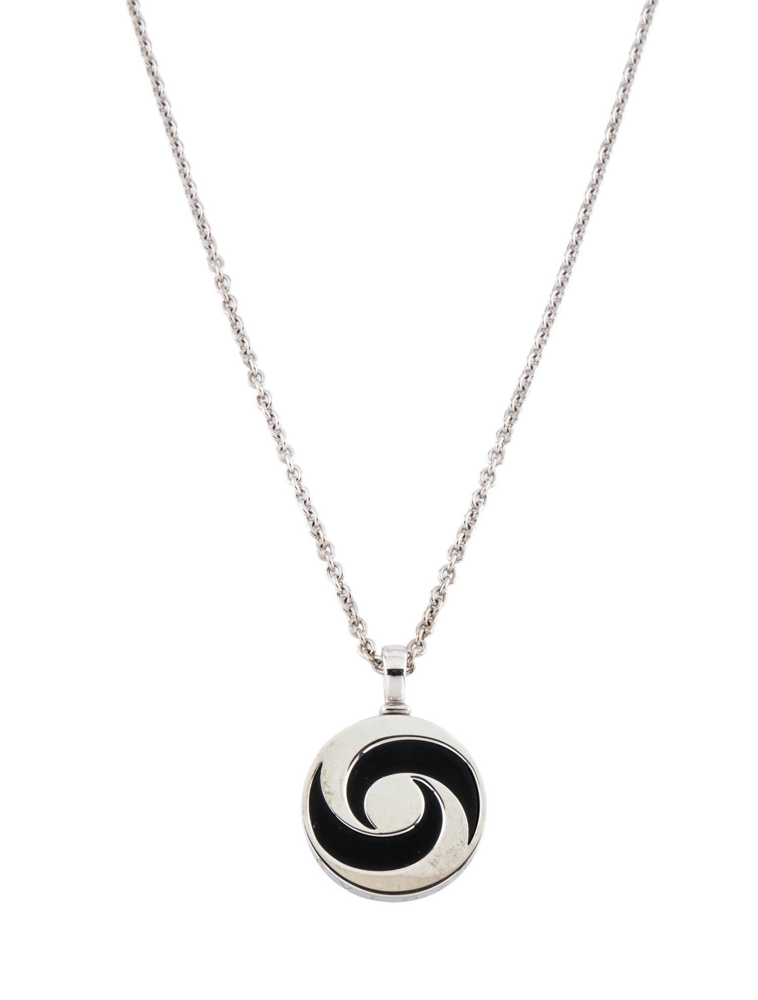 Bvlgari 18K Onyx Optical Illusion Pendant Necklace