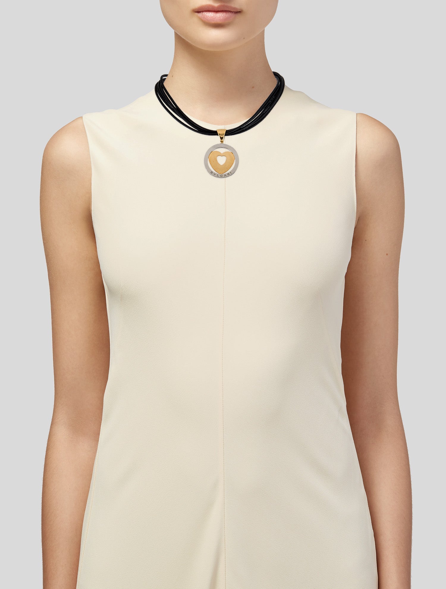 Bvlgari Two-Tone Tondo Heart Pendant Necklace