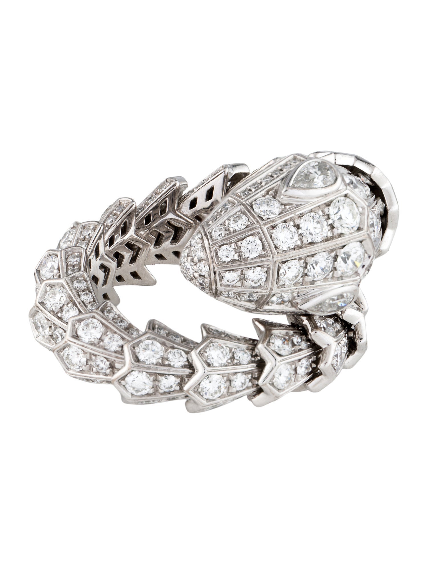 Bvlgari 18K Diamond Serpenti Ring