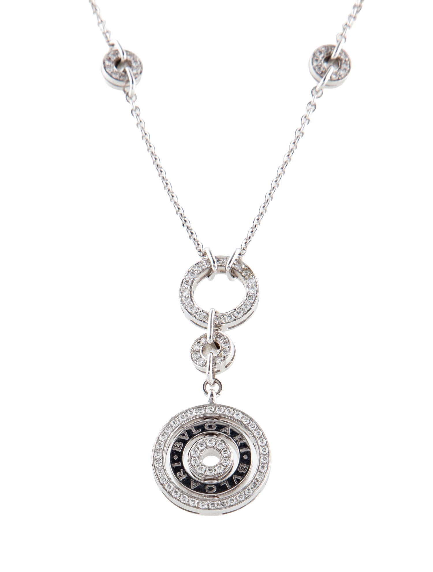 Bvlgari 18K Diamond Cerchi Astrale Pendant Necklace