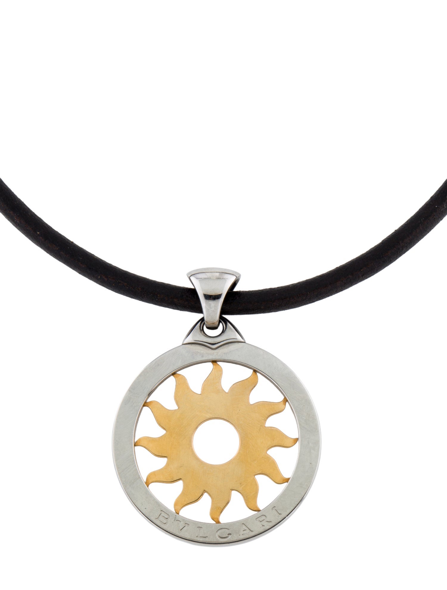 Bvlgari Two-Tone Tondo Sun Pendant Necklace