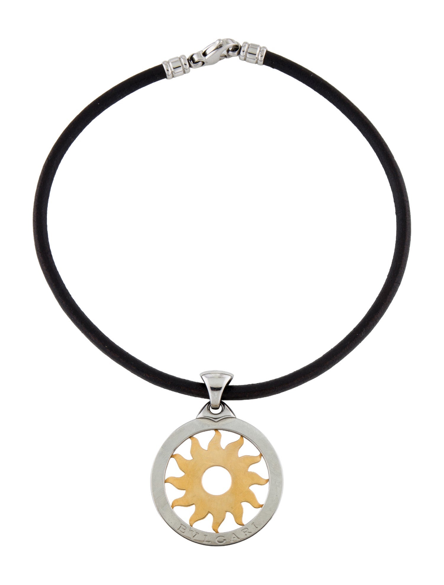 Bvlgari Two-Tone Tondo Sun Pendant Necklace