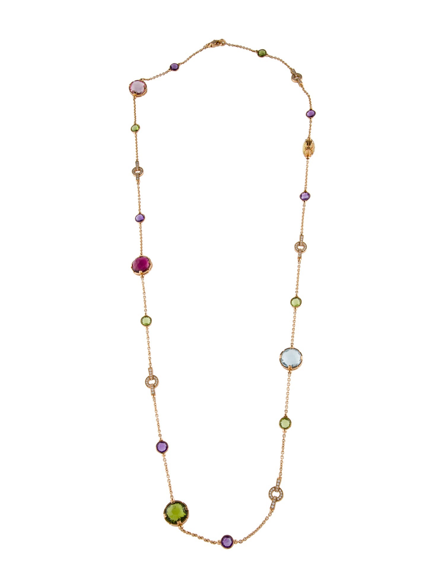 Bvlgari 18K Diamond & Multistone Parentesi Cocktail Sautoir Necklace