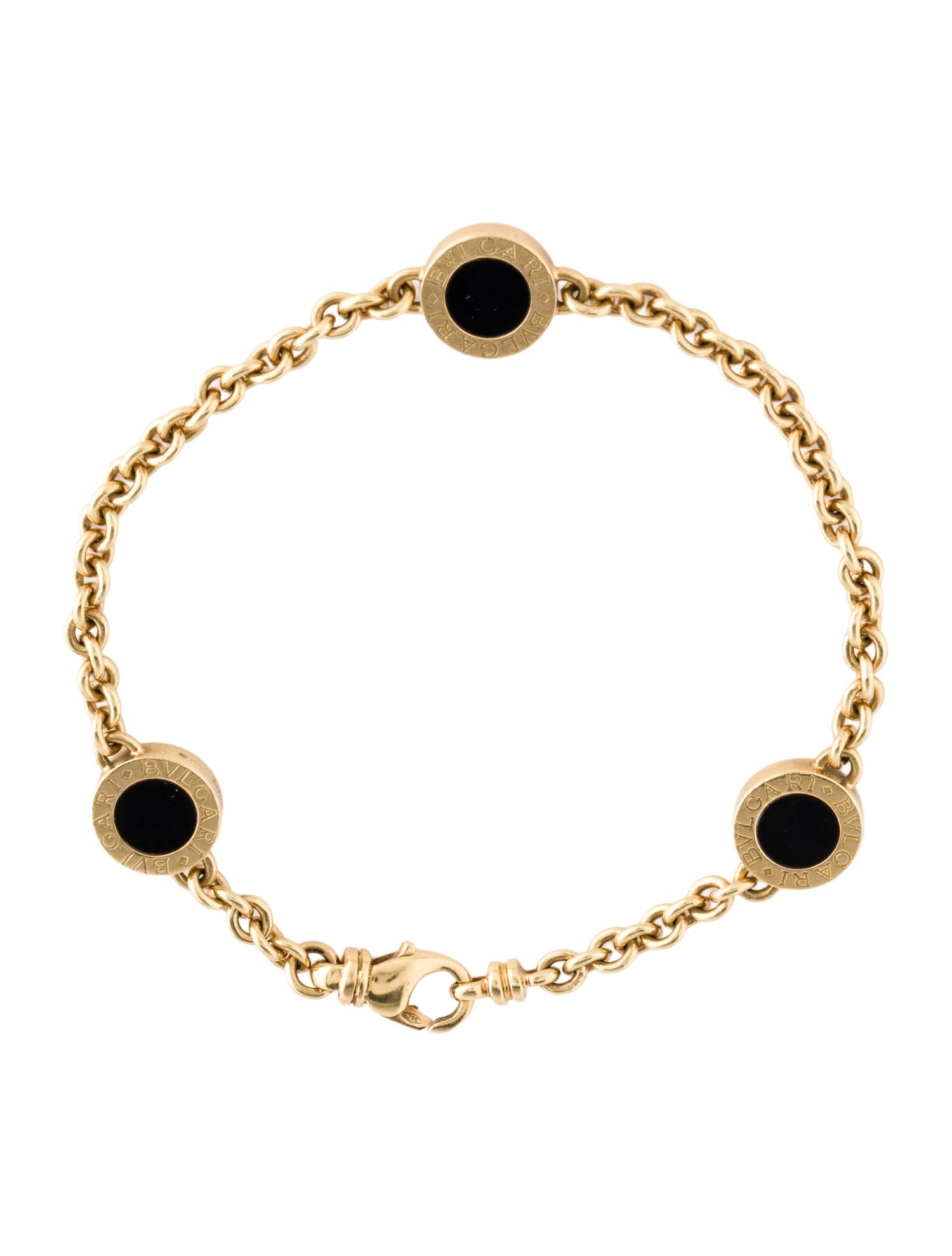 Bvlgari 18K Onyx Bvlgari Bvlgari Station Bracelet