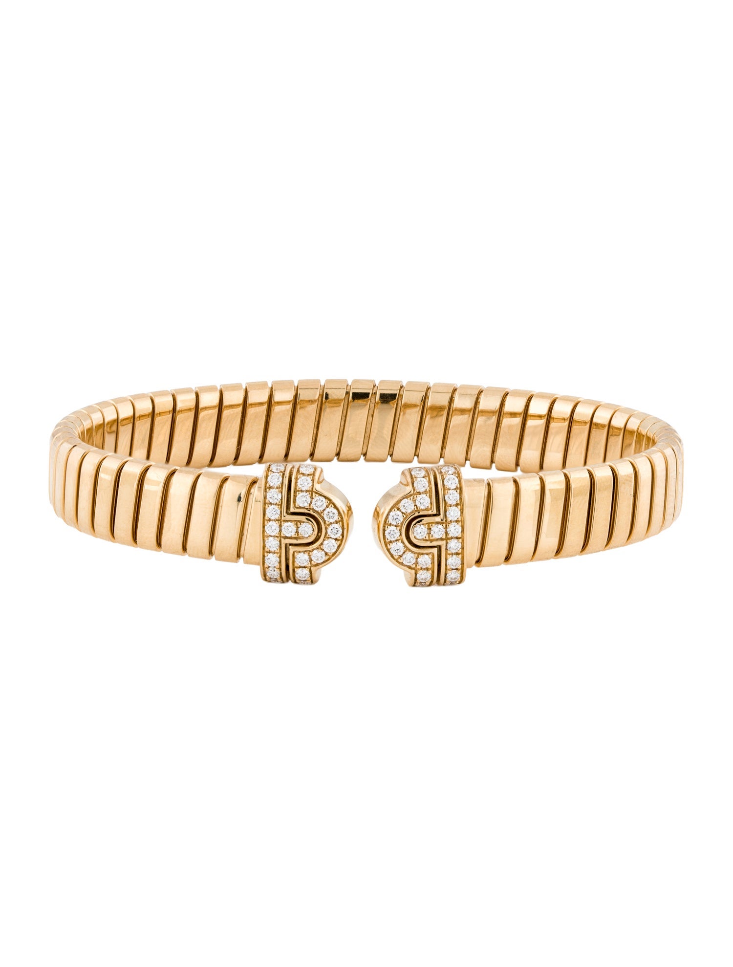 Bvlgari 18K Diamond Bvlgari Tubogas Bracelet