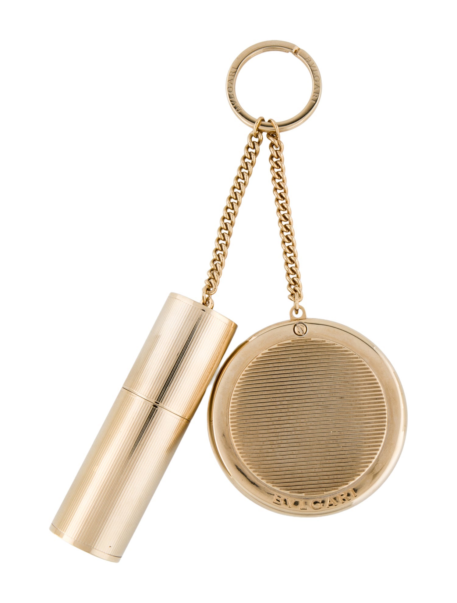 Bvlgari Women's Metal Compact Mirror & Lipstick Holder Set