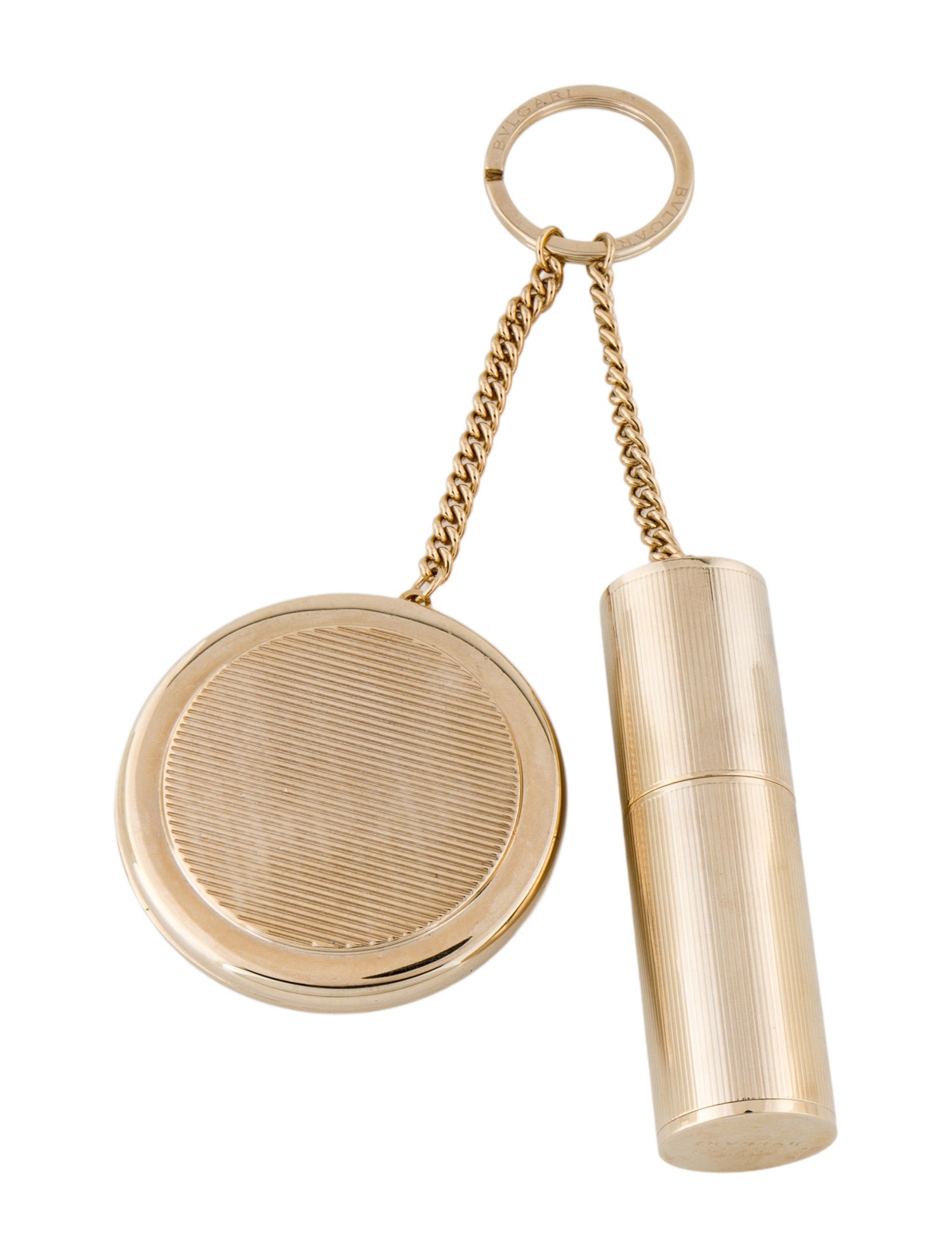 Bvlgari Women's Metal Compact Mirror & Lipstick Holder Set