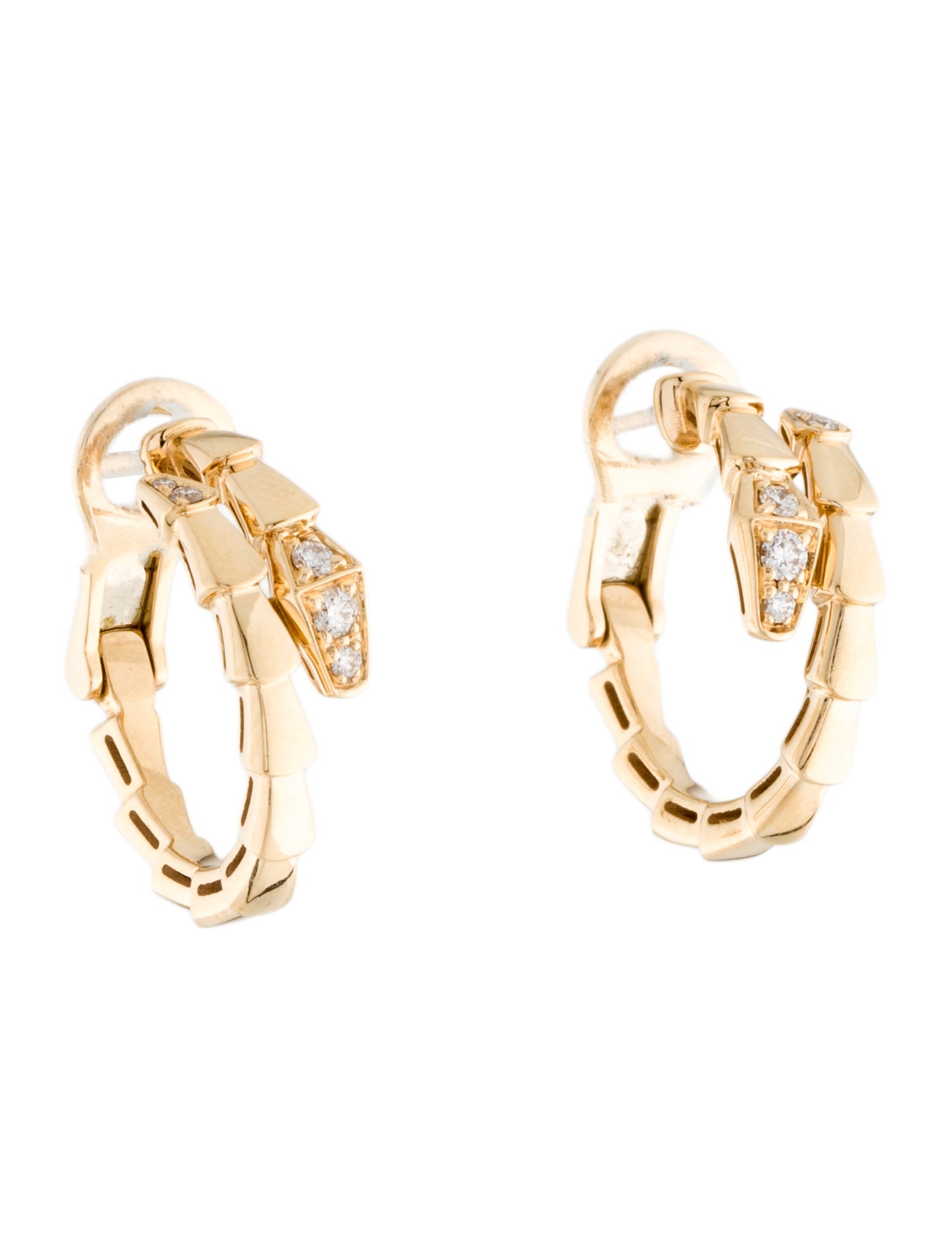Bvlgari 18K Diamond Serpenti Viper Earrings