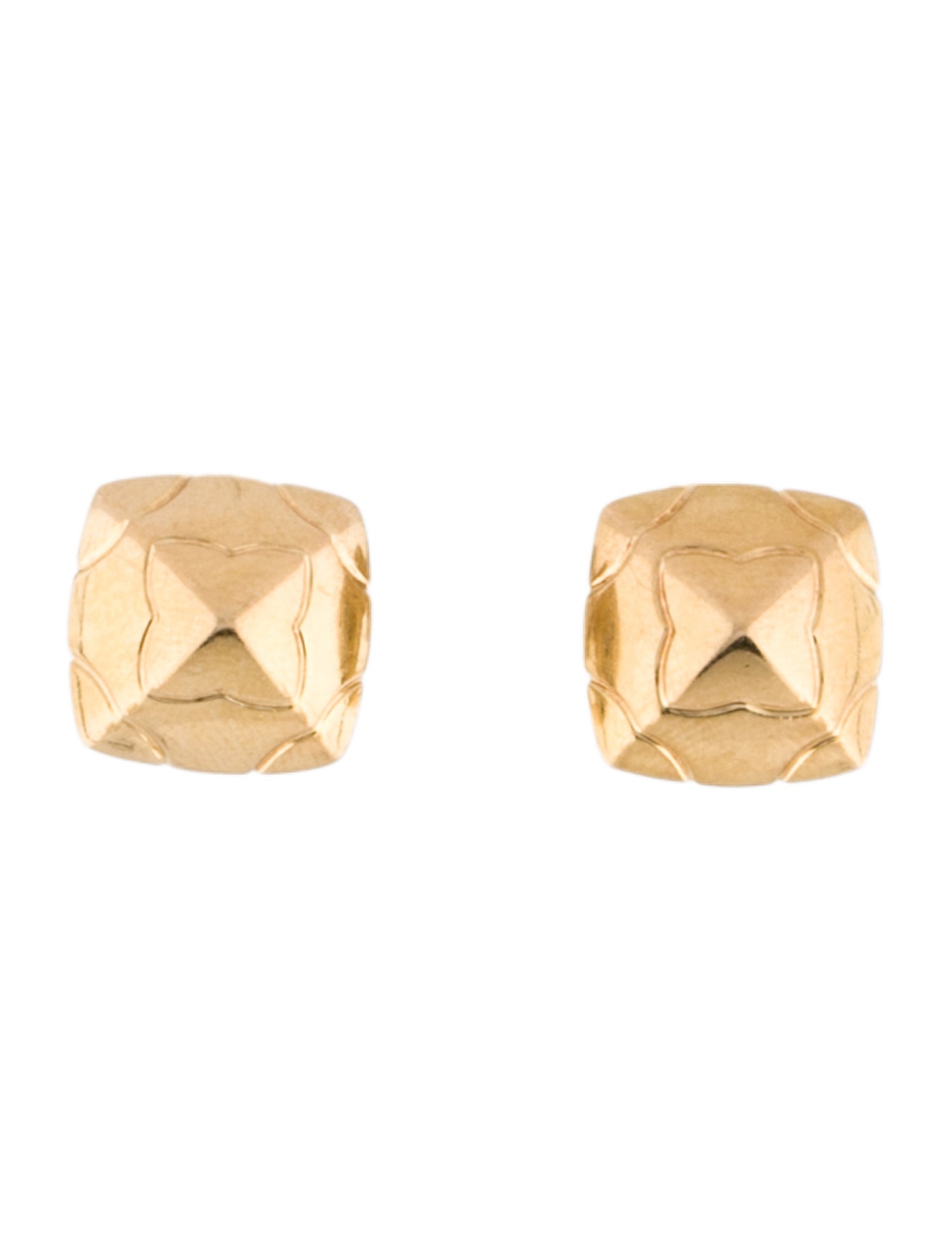 Bvlgari 18K Pyramid Clip-On Earrings
