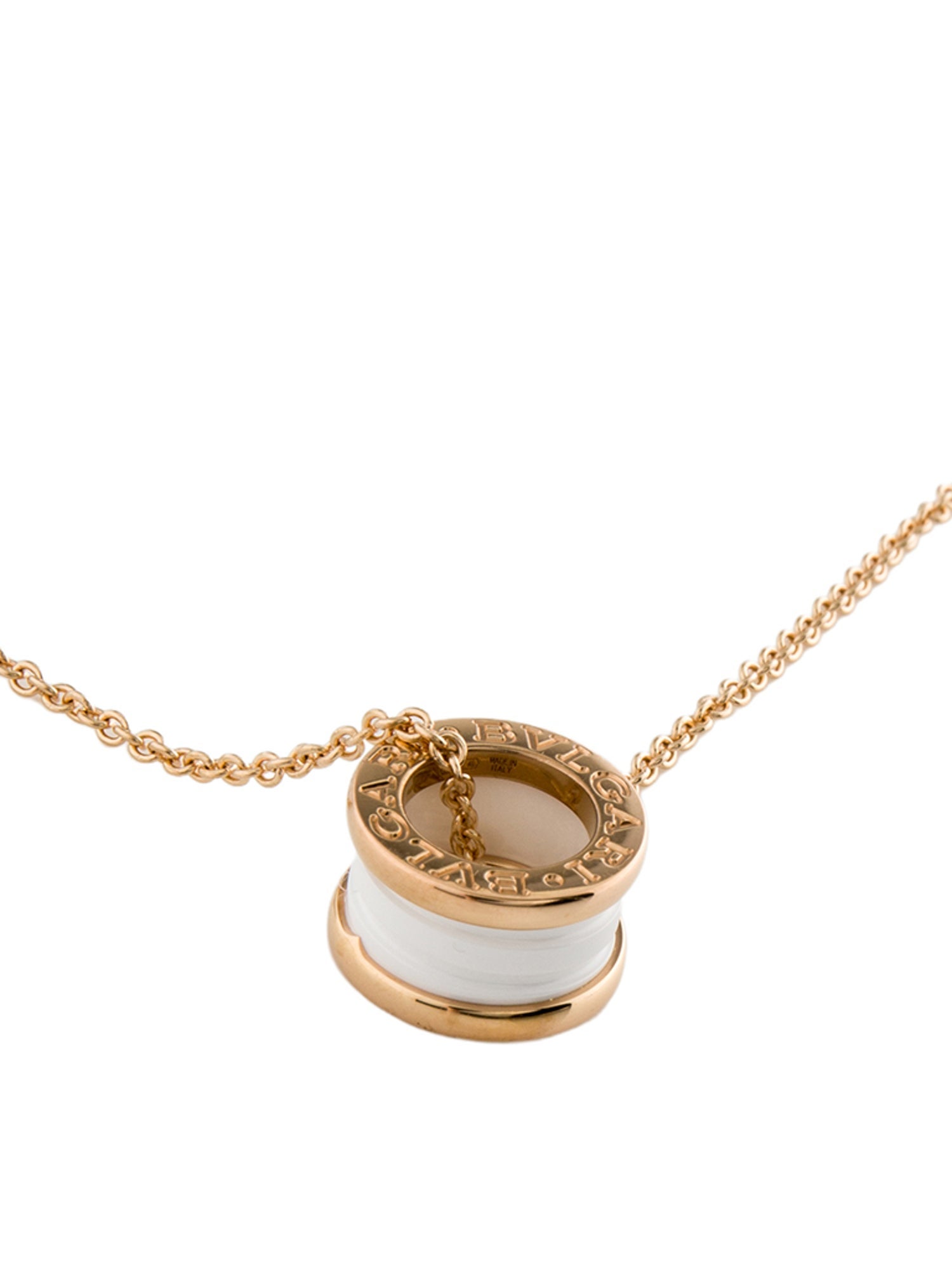 Bvlgari 18K Ceramic B.zero1 Pendant Necklace