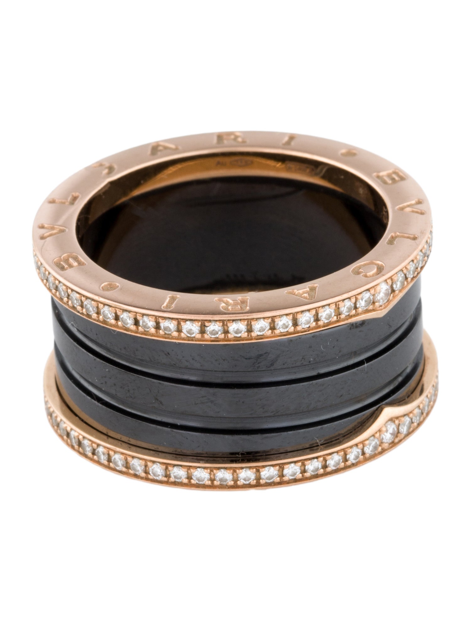 Bvlgari 18K Diamond & Ceramic B.zero 1 Ring