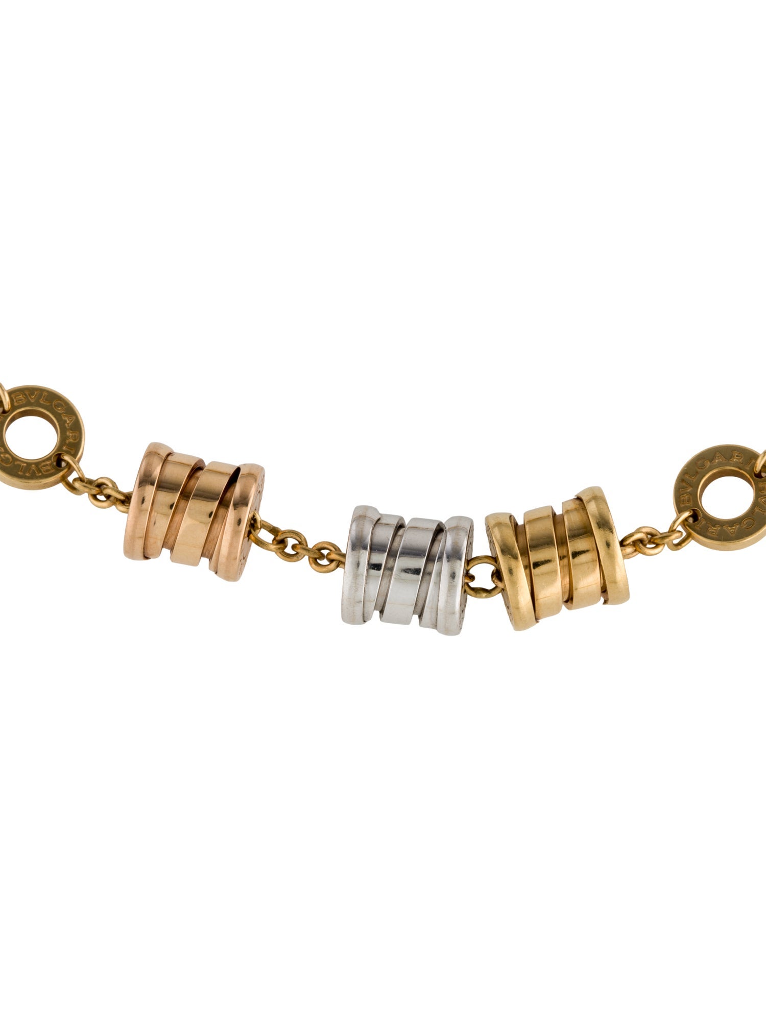 Bvlgari 18K Tri-Color B.zero1 Station Bracelet
