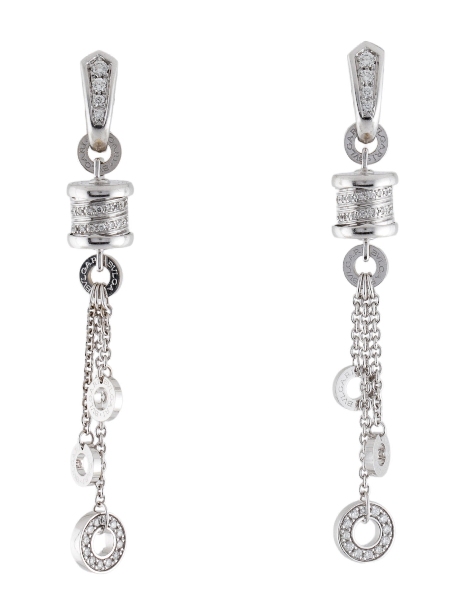 Bvlgari 18K Diamond B.zero1 Drop Earrings