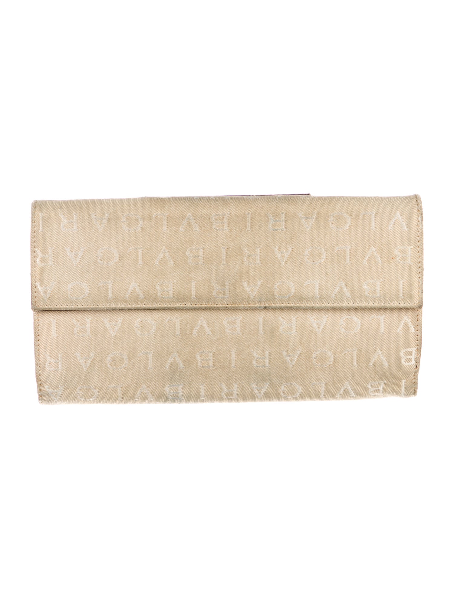 Bvlgari Canvas Colorblock Pattern Compact Wallet