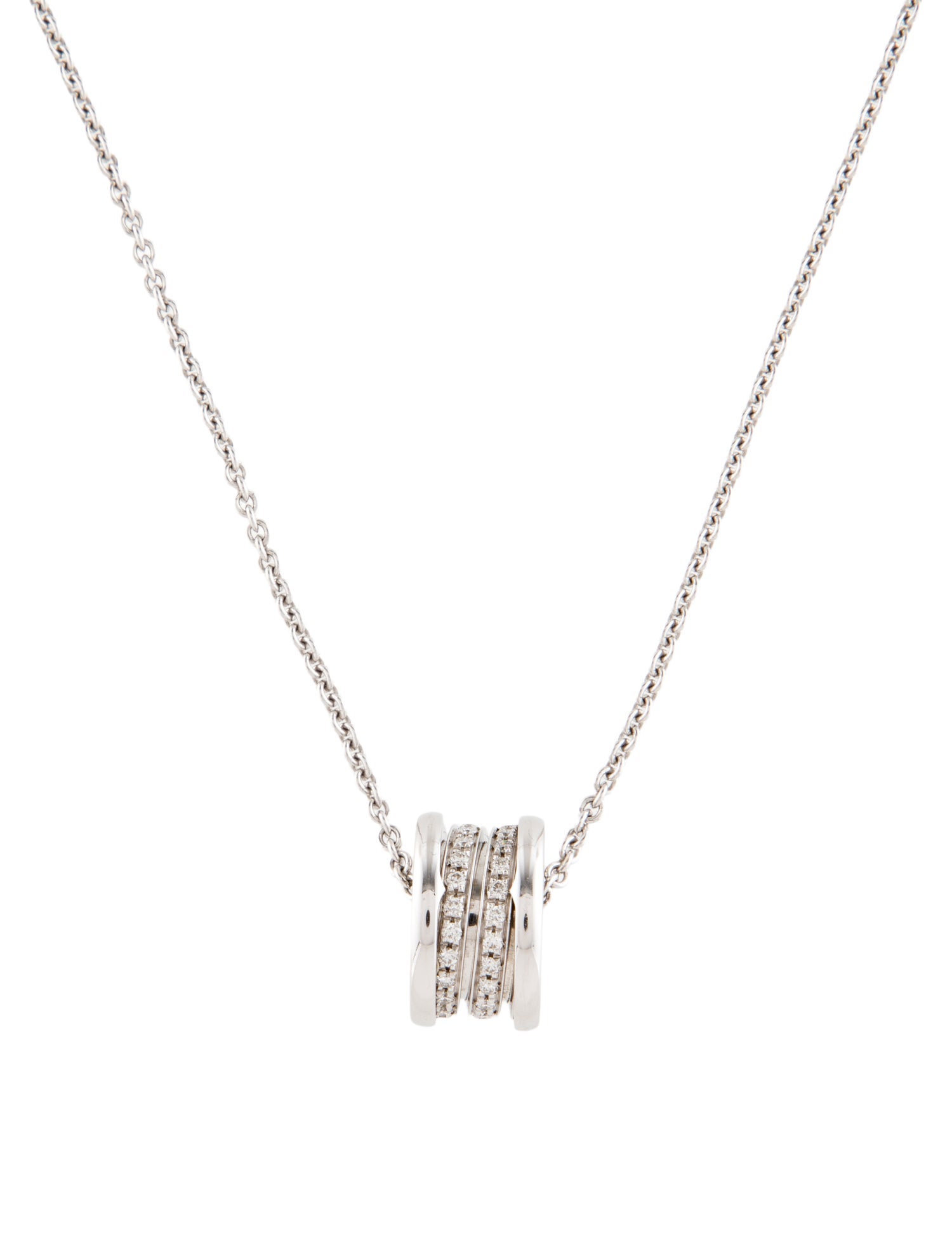 Bvlgari 18K Diamond B.zero1 Pendant Necklace