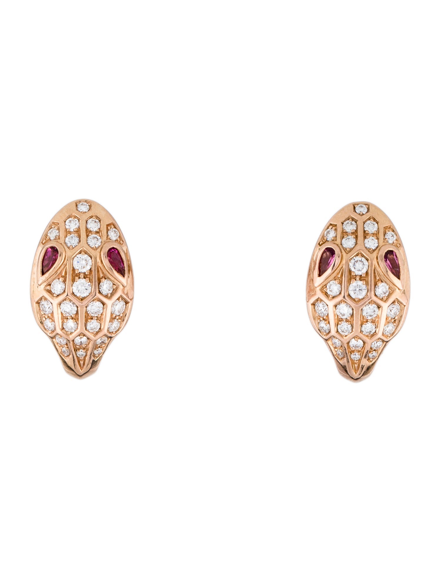 Bvlgari 18K Tourmaline & Diamond Serpenti Seduttori Earclips