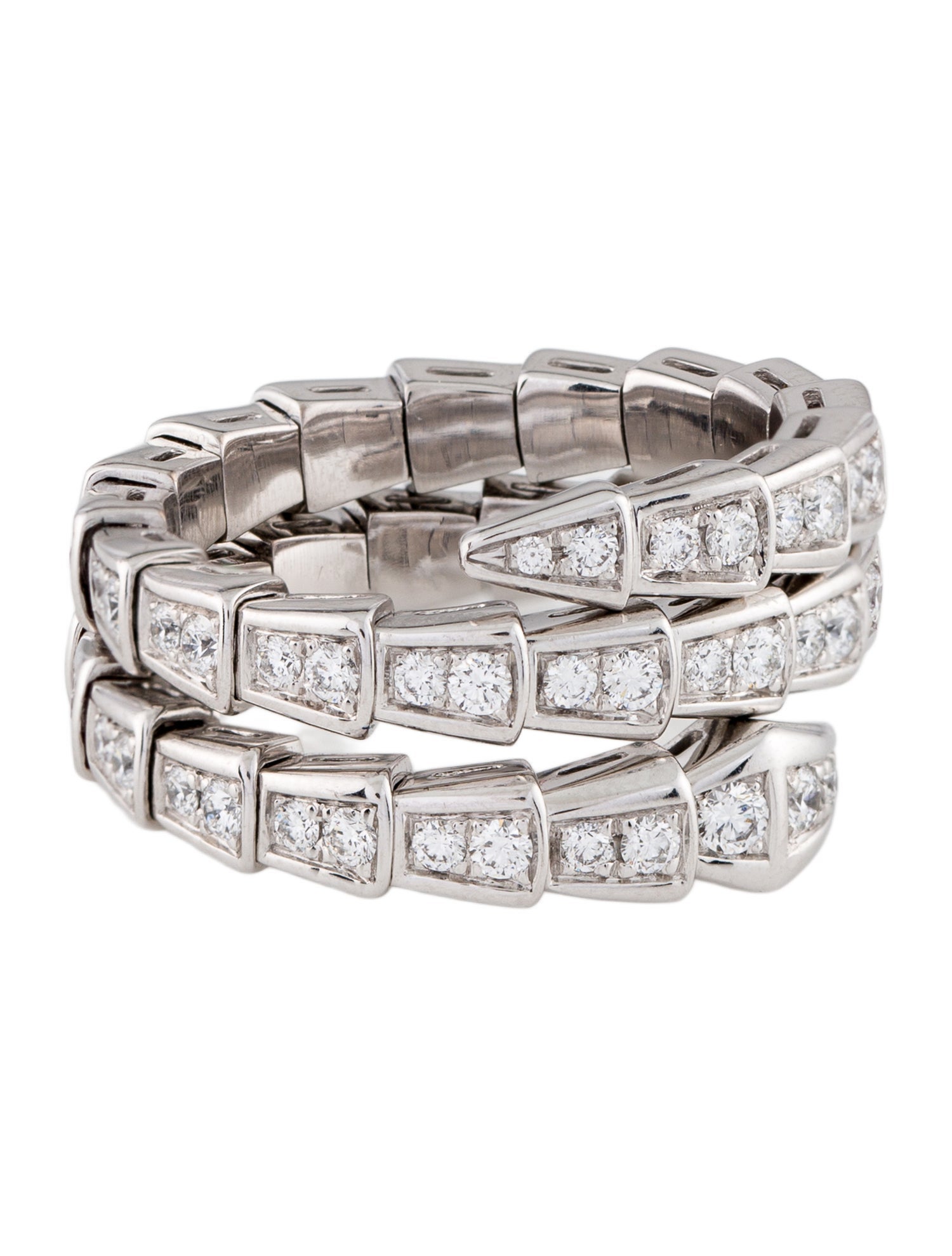 Bvlgari 18K 1.22ctw Diamond Serpenti Viper Ring