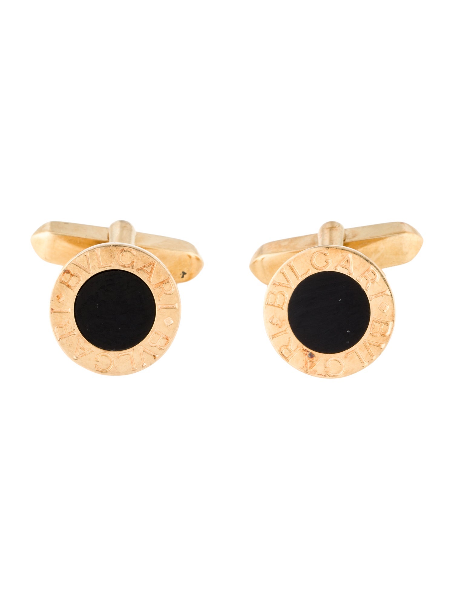Bvlgari 18K Onyx Cufflinks