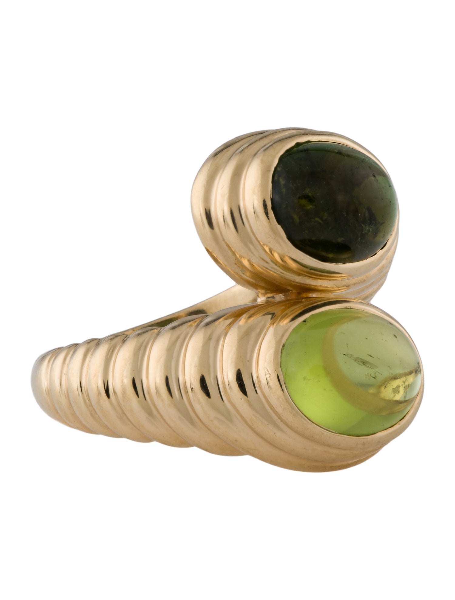 Bvlgari 18K Tourmaline & Peridot Bypass Ring