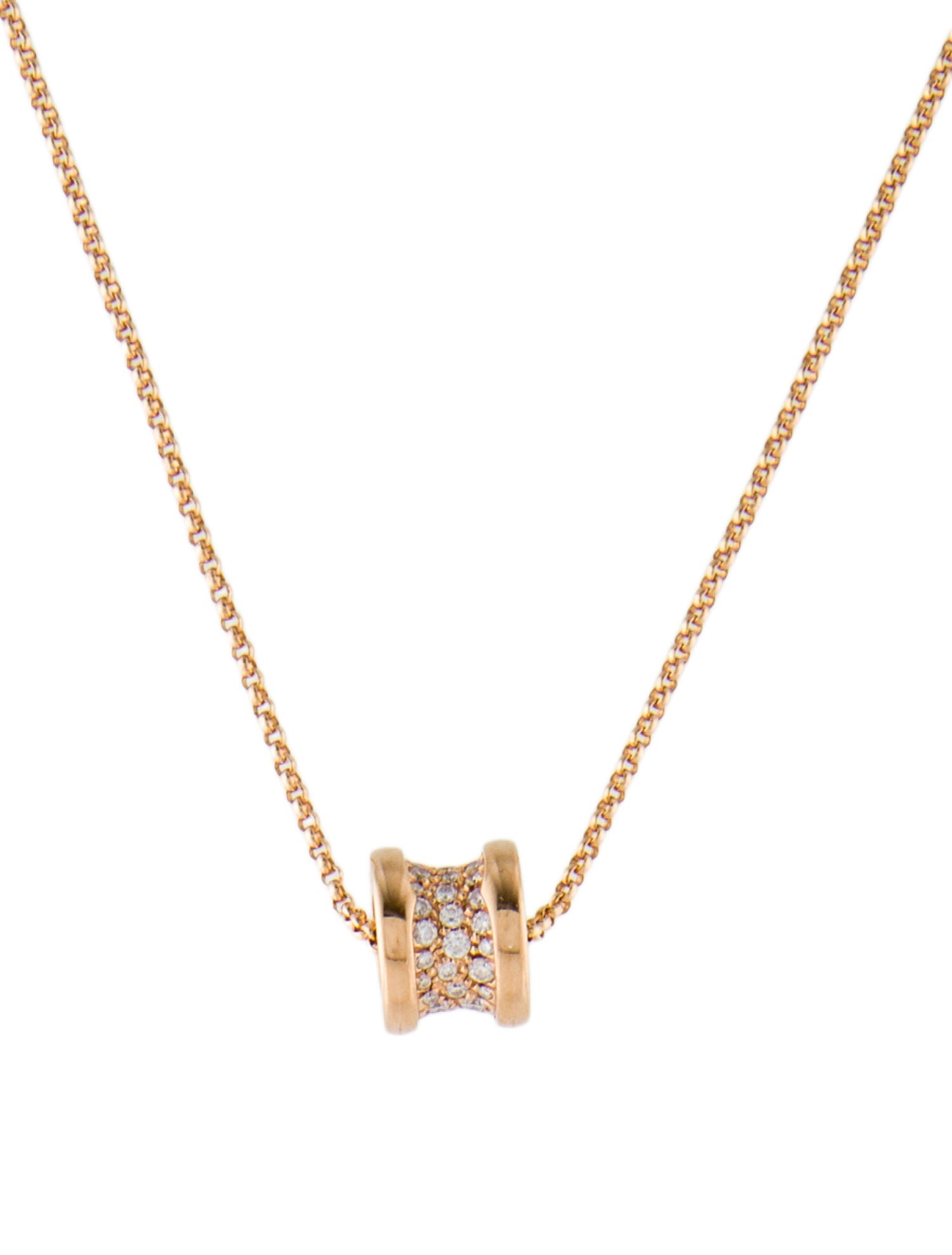 Bvlgari 18K Diamond B.zero1 Pendant Necklace