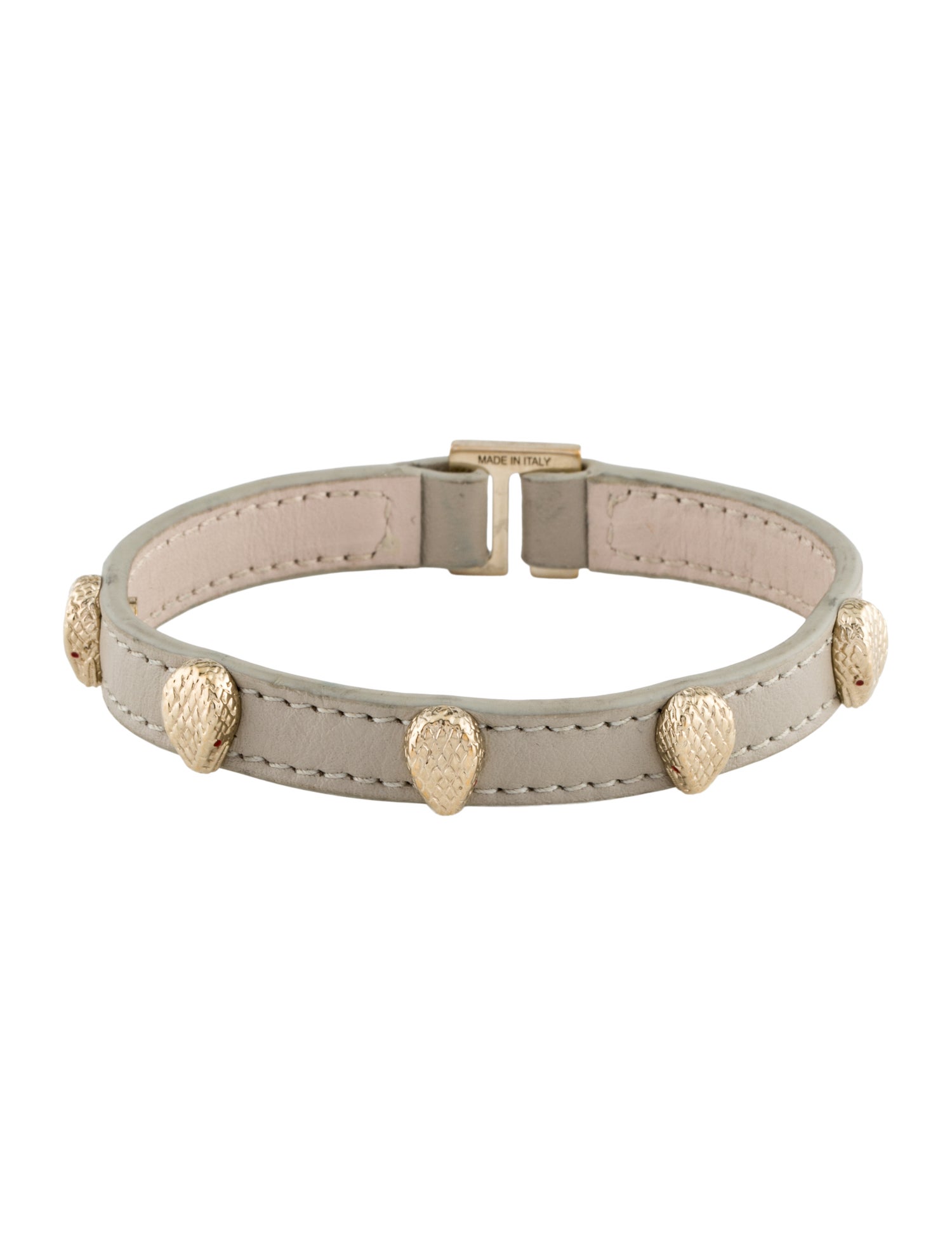 Bvlgari Leather Serpenti Forever Snakehead Bracelet