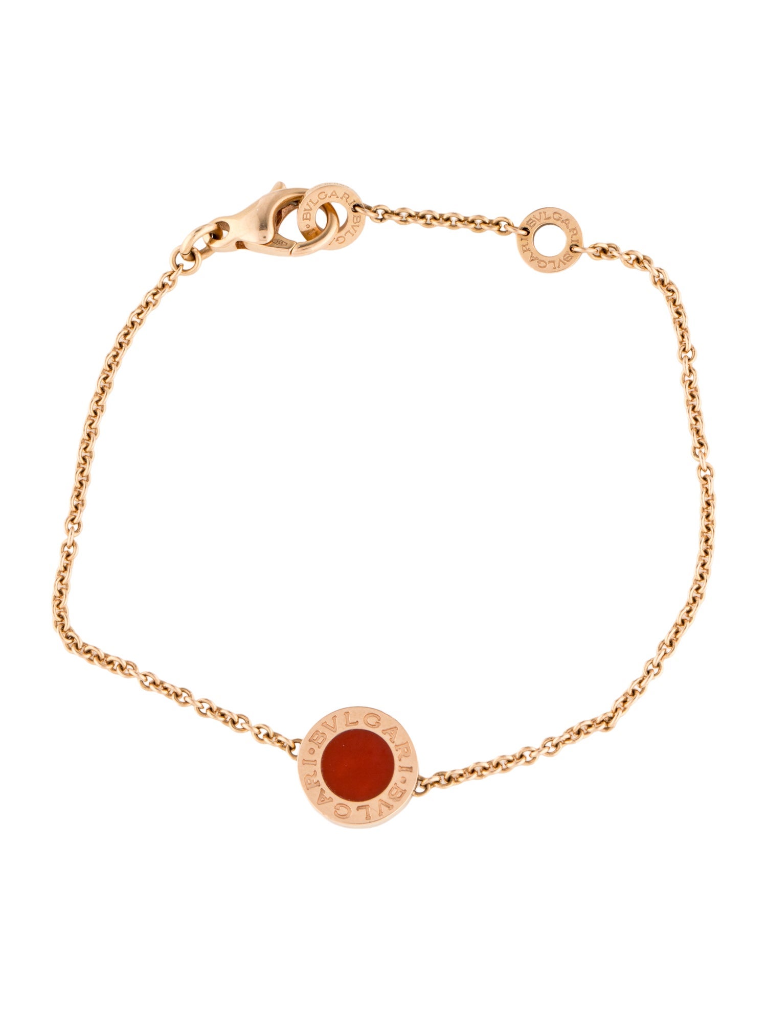 Bvlgari 18K Mother of Pearl & Carnelian Station Bracelet